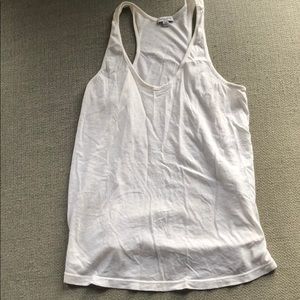 Splendid White Cotton Racerback Tank - Small